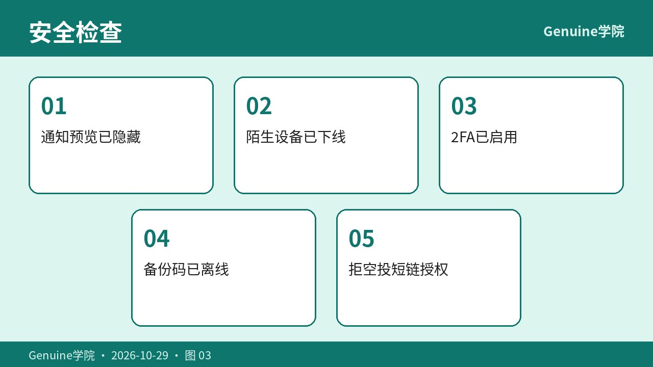 恢复码离线备份与拒空投钓鱼